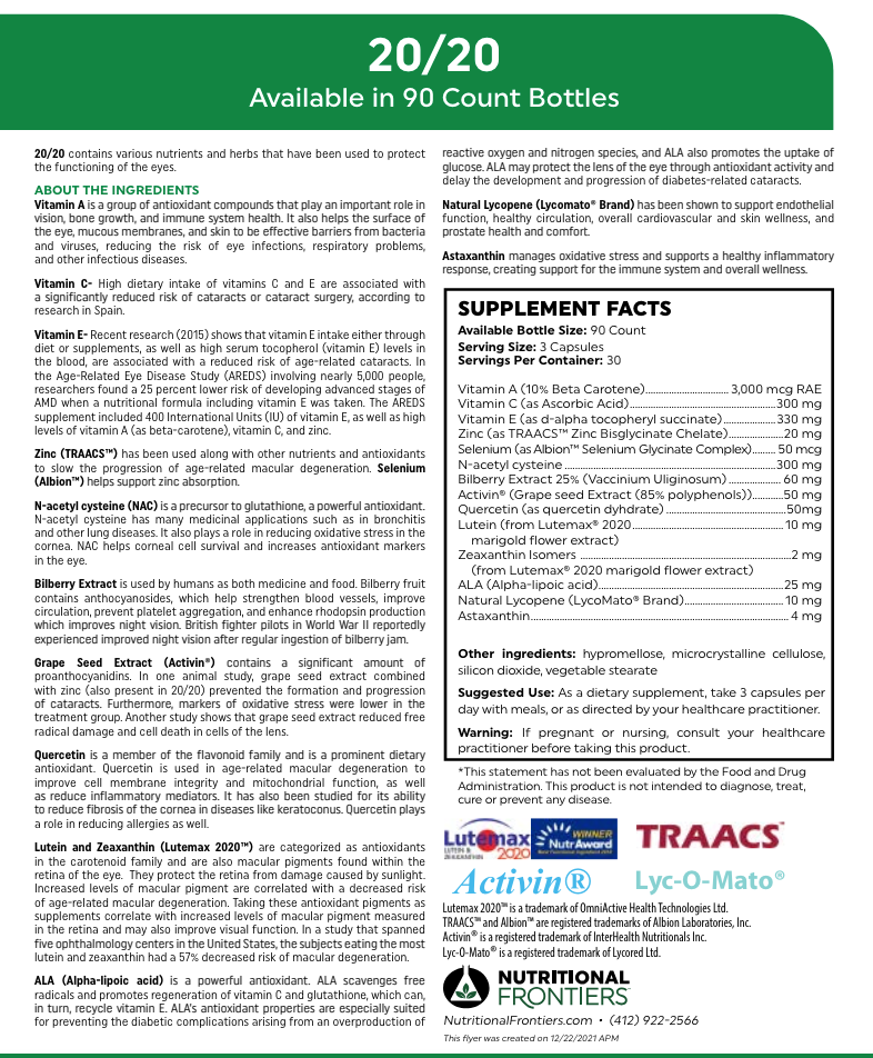 20_20 Immune and Eye Support Information