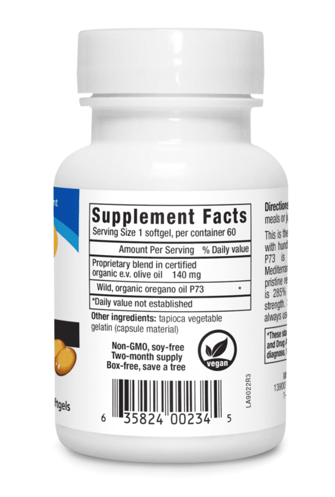 North American Herb and Spice  Oreganol Super Strength P73-60 Softgels Label